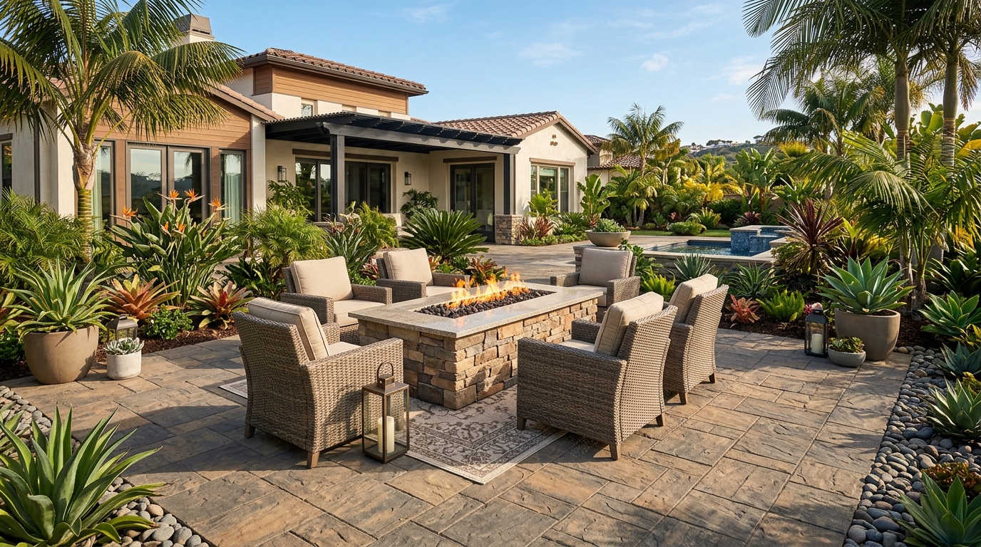 Hardscape San Diego project by Hardscape Flow - professional hardscape installation